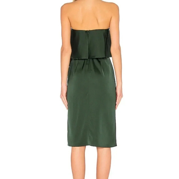 Revolve Lovers & Friends Violet Midi in Emerald Green SATIN DRESS, size xs - Picture 3 of 7